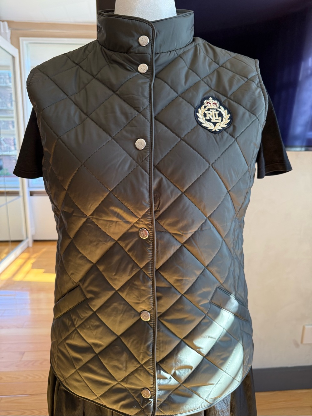 Ralph Lauren Quilted Sleeveless Vest in Black